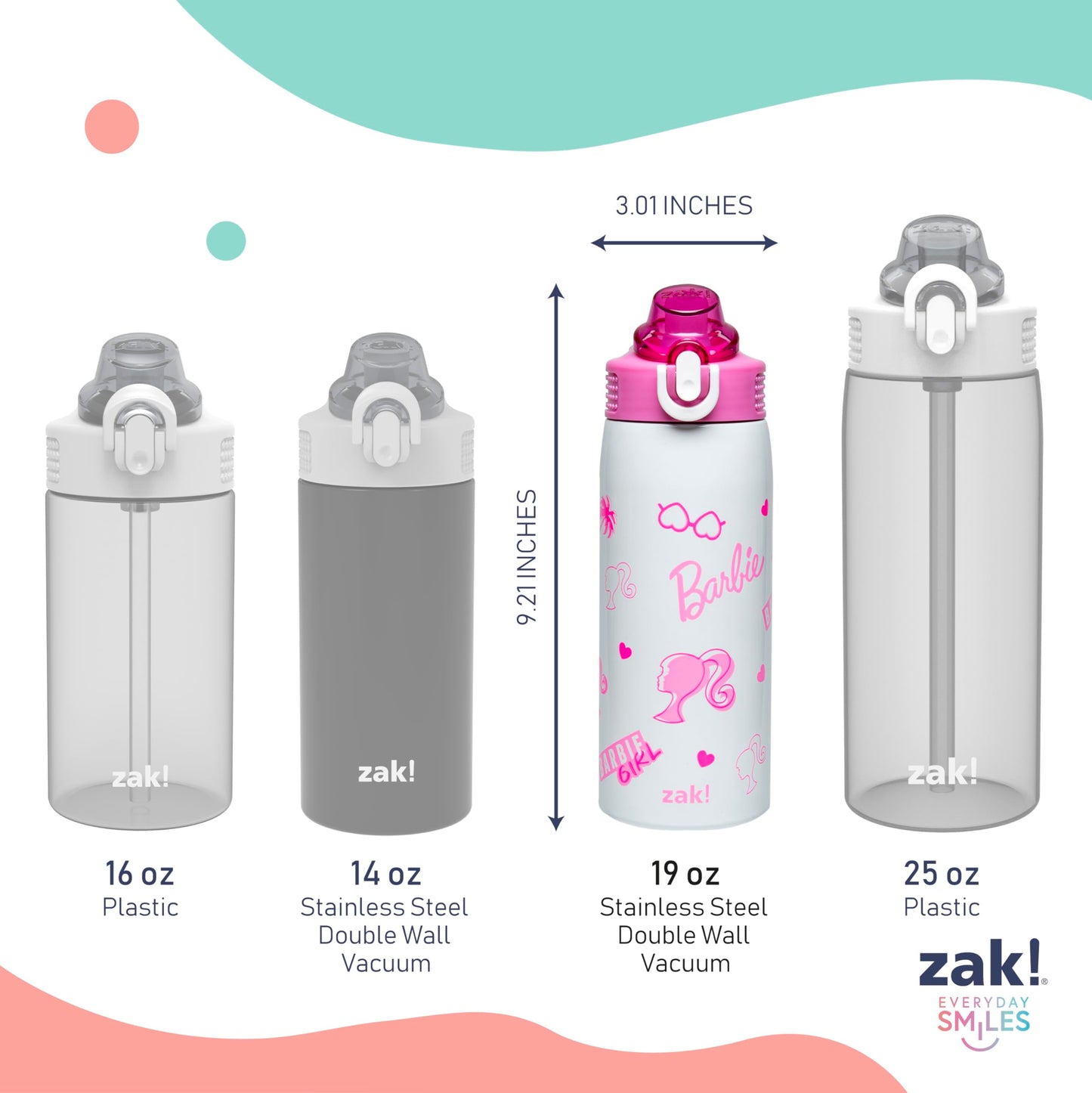 Sanrio Water Bottle, 19 oz Vacuum Insulated Stainless Steel with Locking Spout Cover, Built-In Carrying Loop, Leak-Proof Design