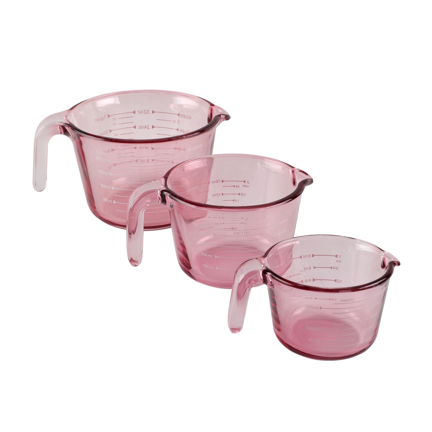 COOK WITH COLOR Glass Measuring Cups - Ideal for Cooking and Baking, Pink