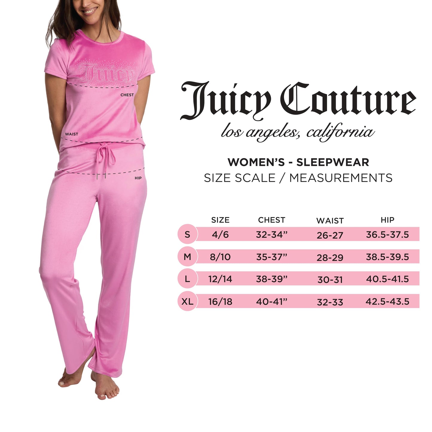 Juicy Couture Women's 2-Piece Velvet Fleece Lounge Sleepwear Set – Short Sleeve Shirt and Pants