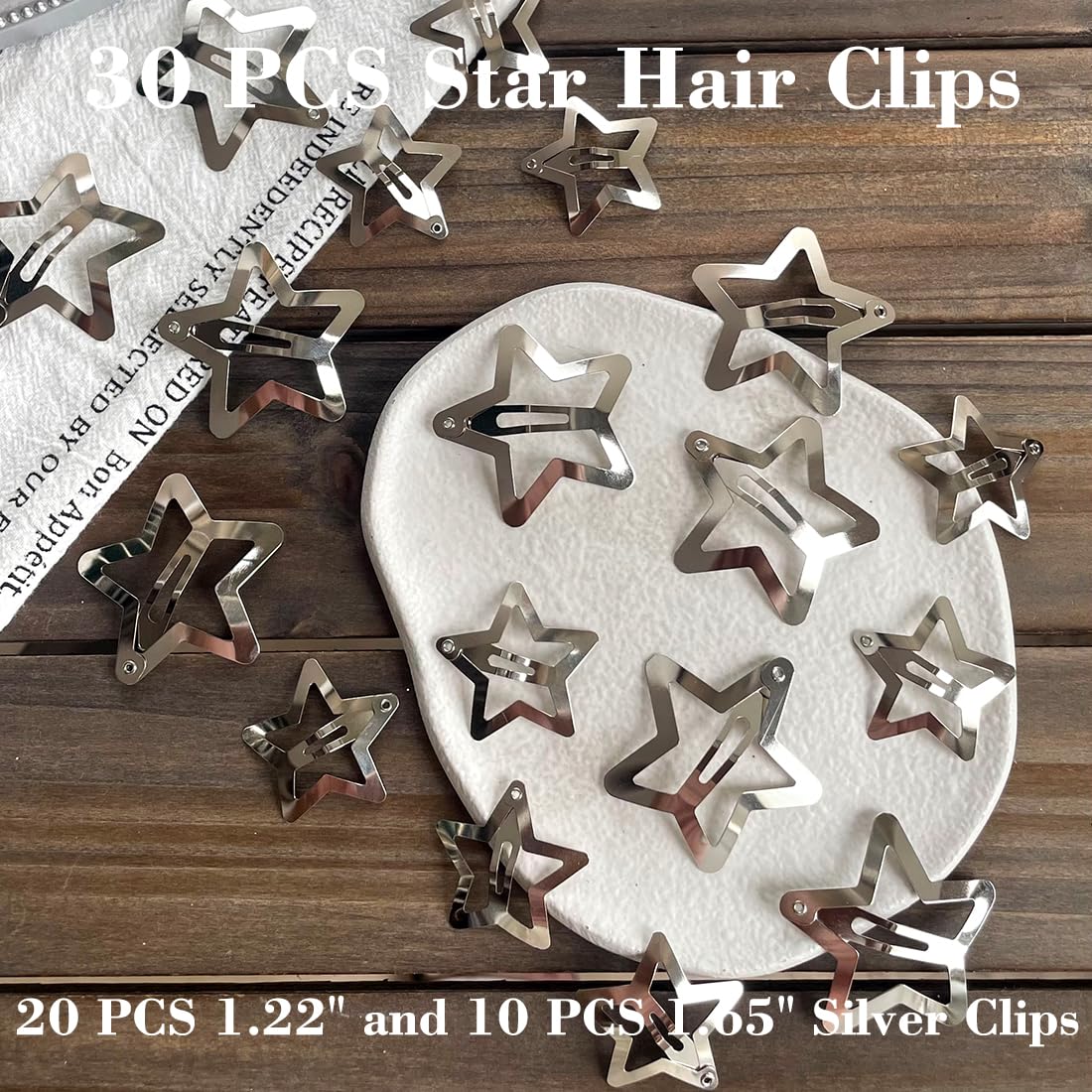 Y2K Style Star Hair Accessories - Non-Slip Metal Snap Clips