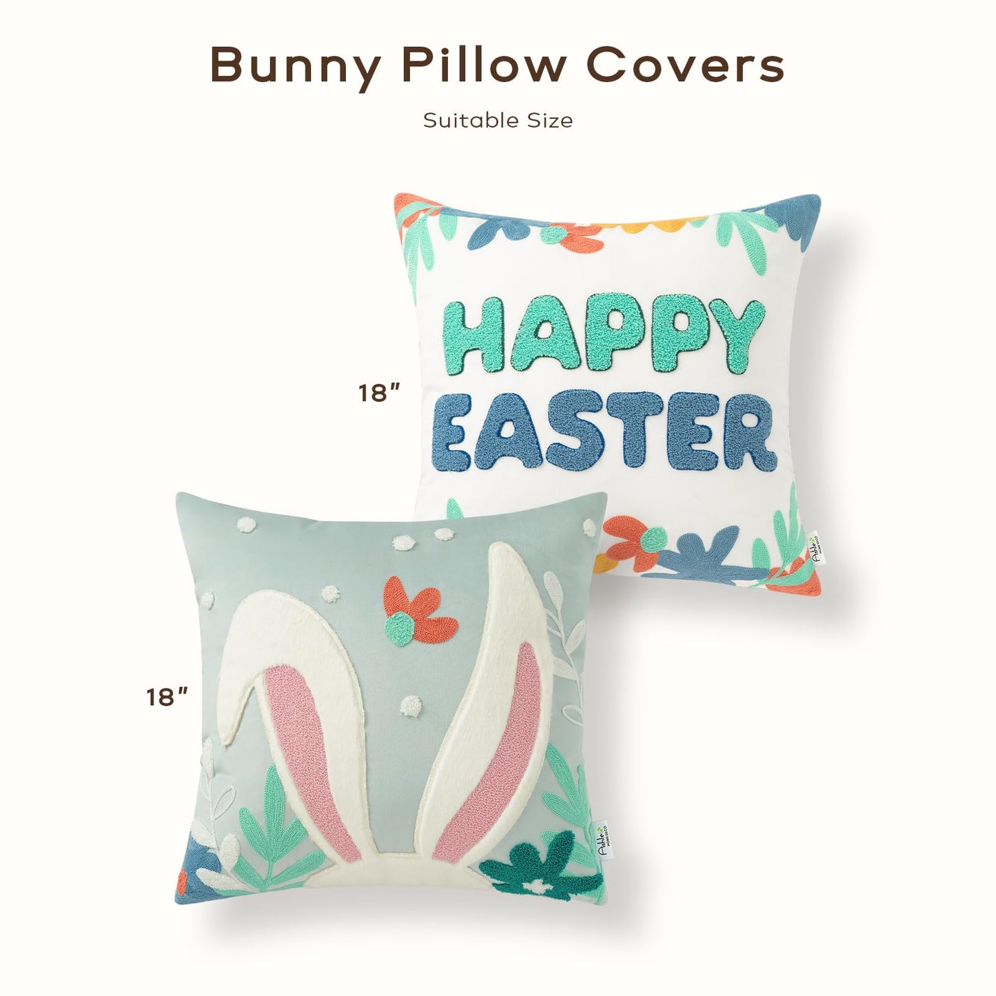 Easter Decorations Pillow Covers, Rabbit Pillow Covers, 18X18 Set of 2