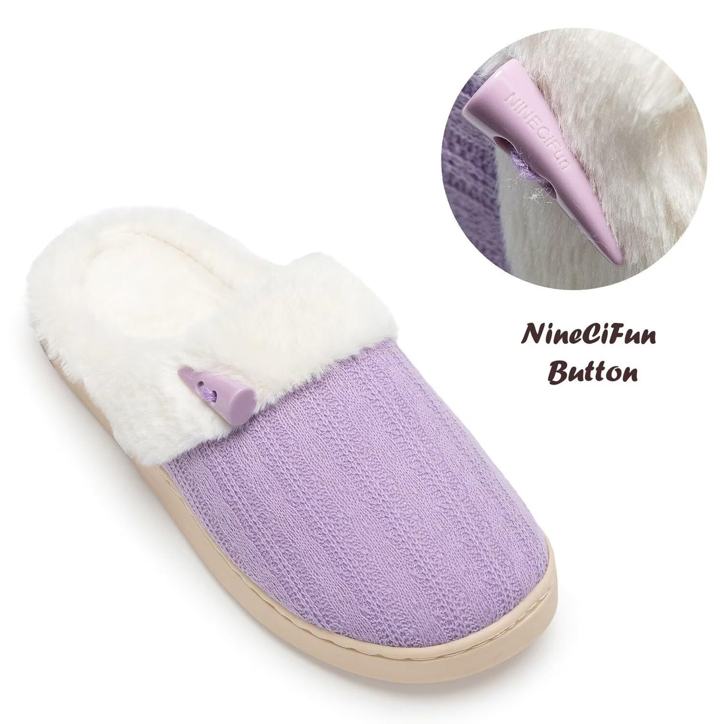 Women's Slip on Fuzzy House Slippers Memory Foam Slippers