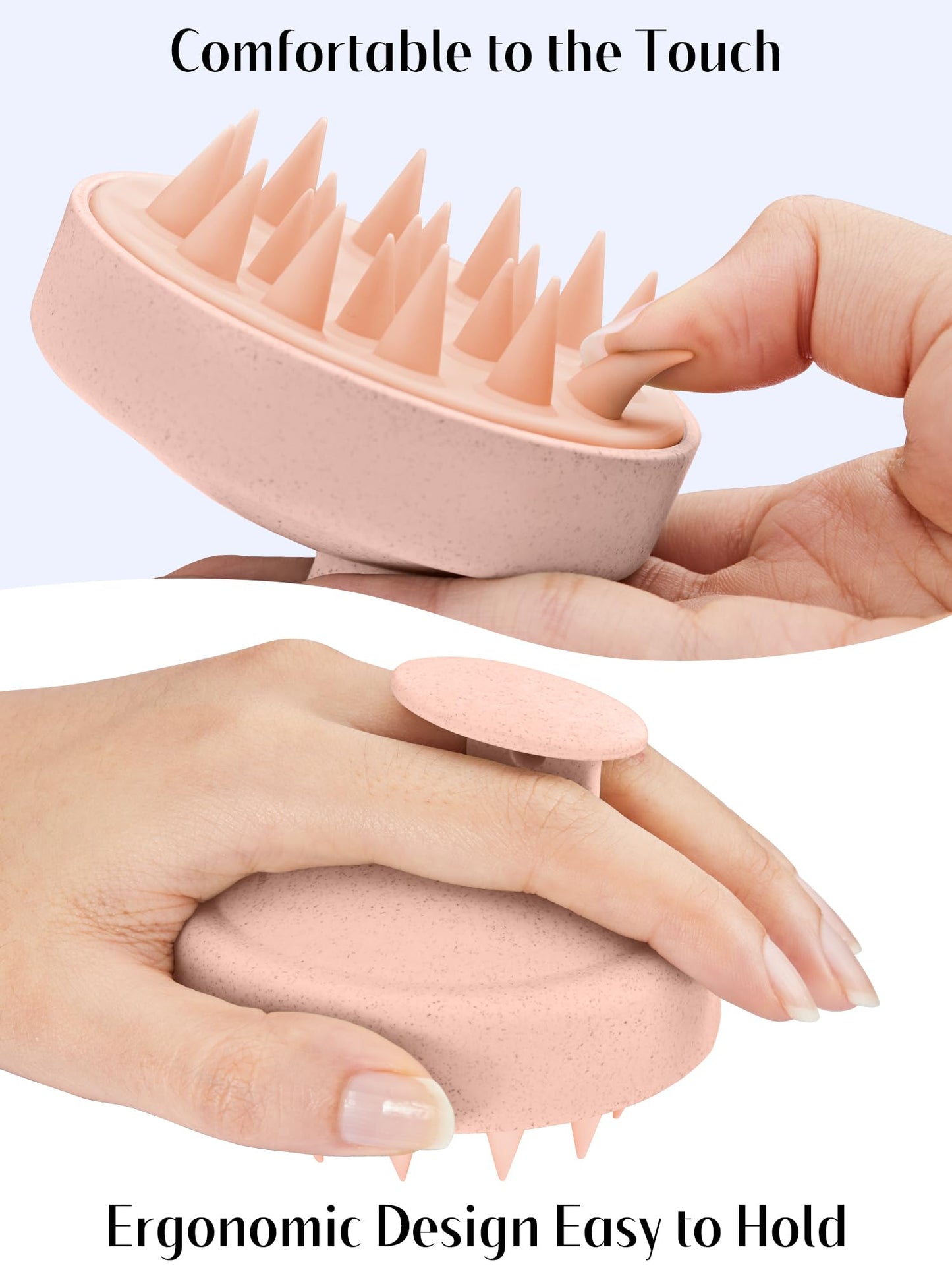 Shampoo Scalp Brush Massager - Scalp Scrubber with Soft Silicone Bristles for Hair Growth & Dandruff Removal