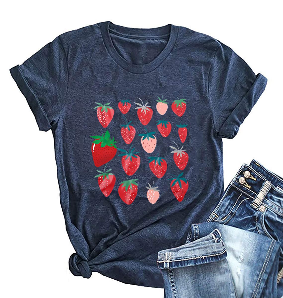 Cute Strawberry Tshirt Womens Graphic Tees