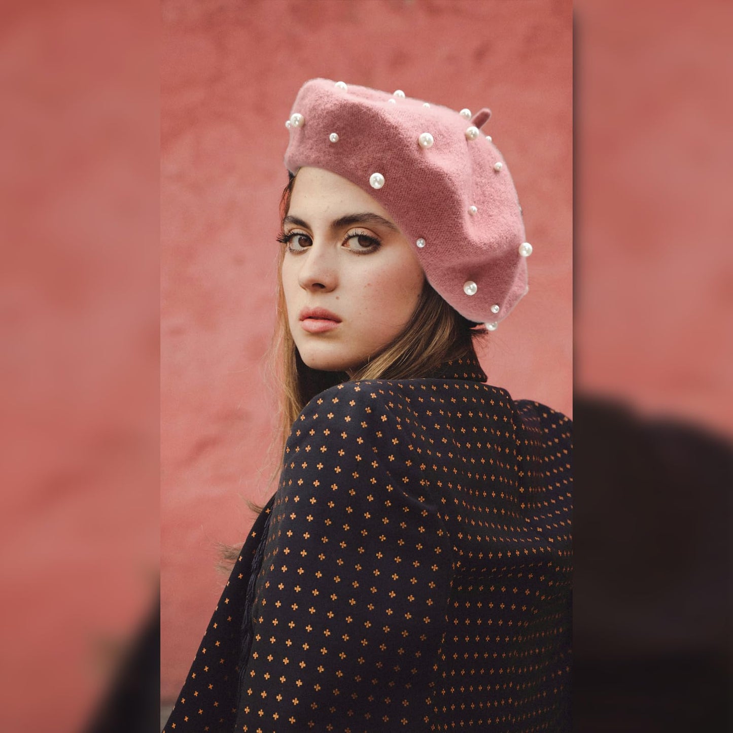 Women Pearl Beret Cap