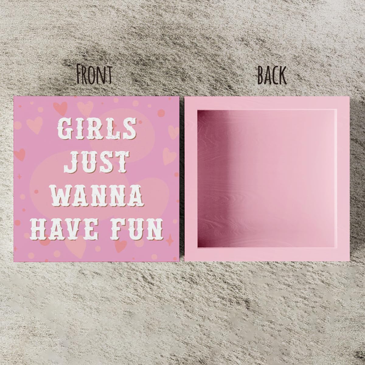 Pink Trend Wooden Block Sign Decor