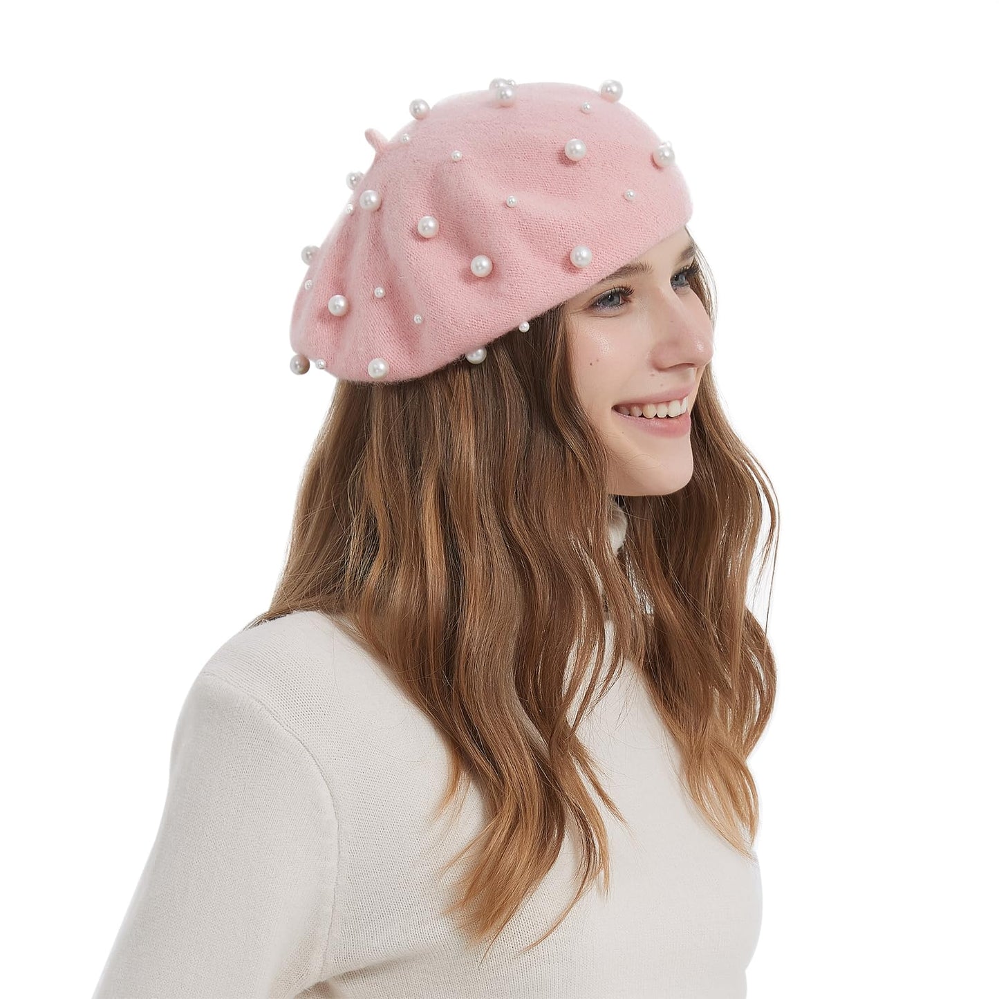 Women Pearl Beret Cap