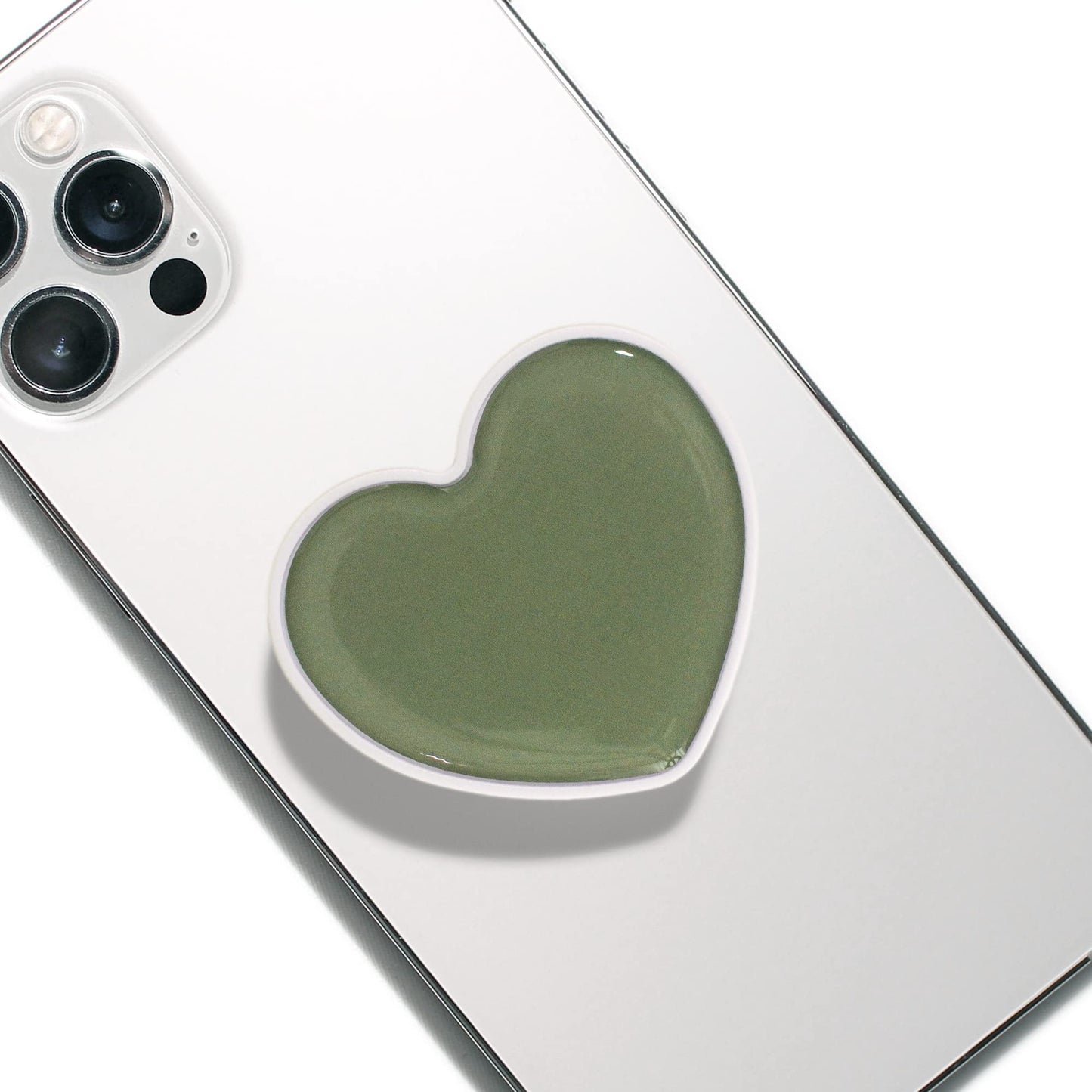 Cute Solid Color Heart Shape Collapsible Mobile Phone Grip Stand Holder for Smartphone Tablet Cell Phone Accessory