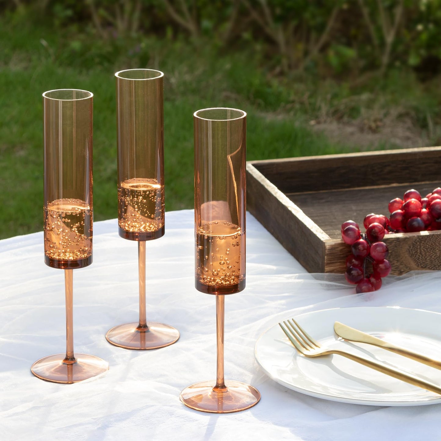 Reusable Acrylic Toasting Glasses - Stemmed Coupes Square