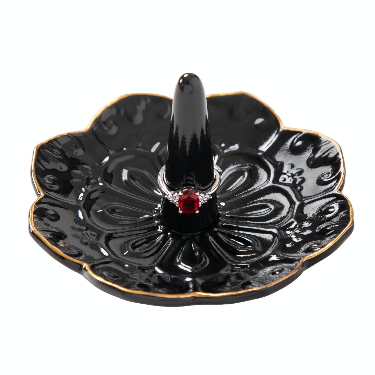 Ceramic Jewelry Dish – Mandala Ring Holder & Trinket Tray for Accessories & Gifts