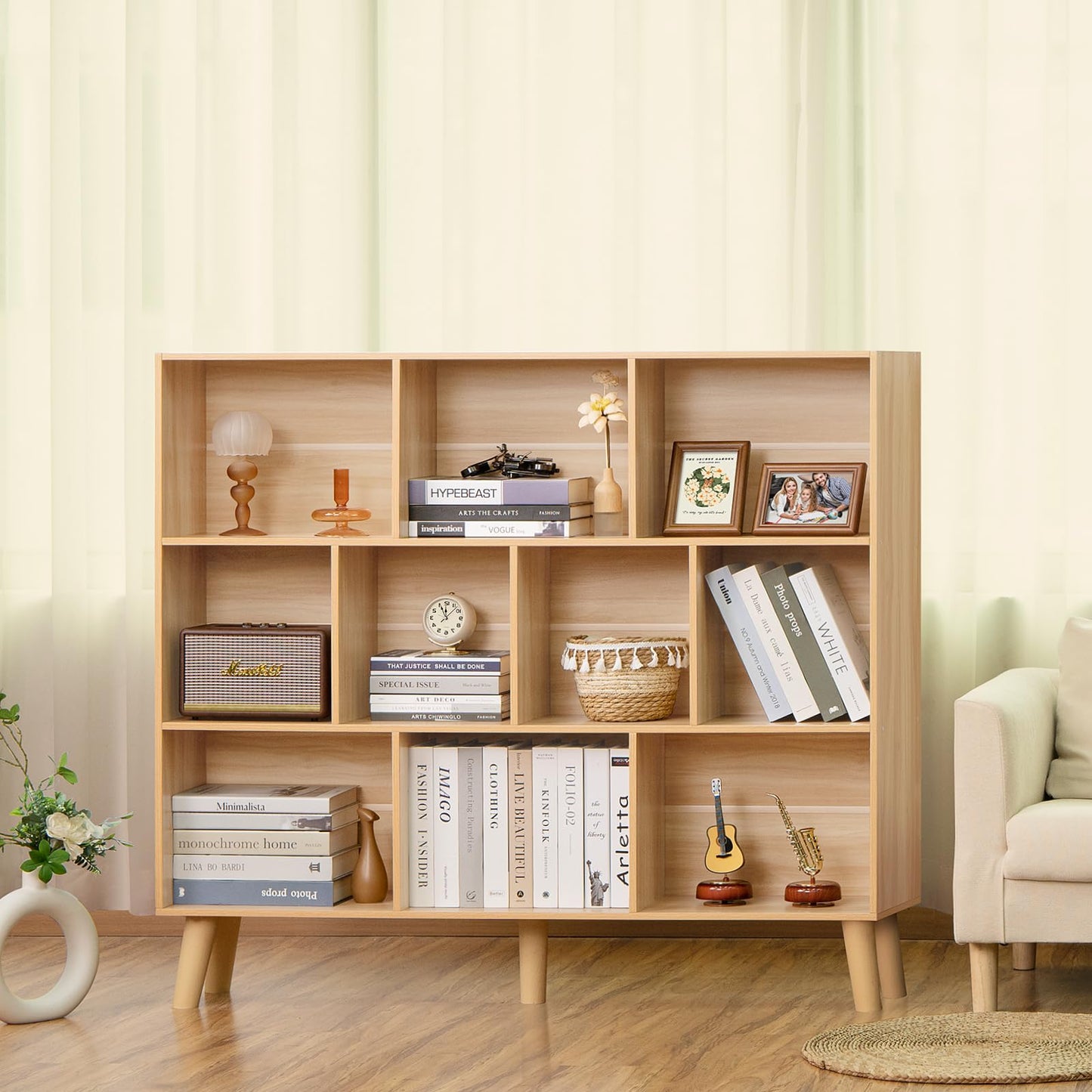 Modern Bookshelf - Large Freestanding Open