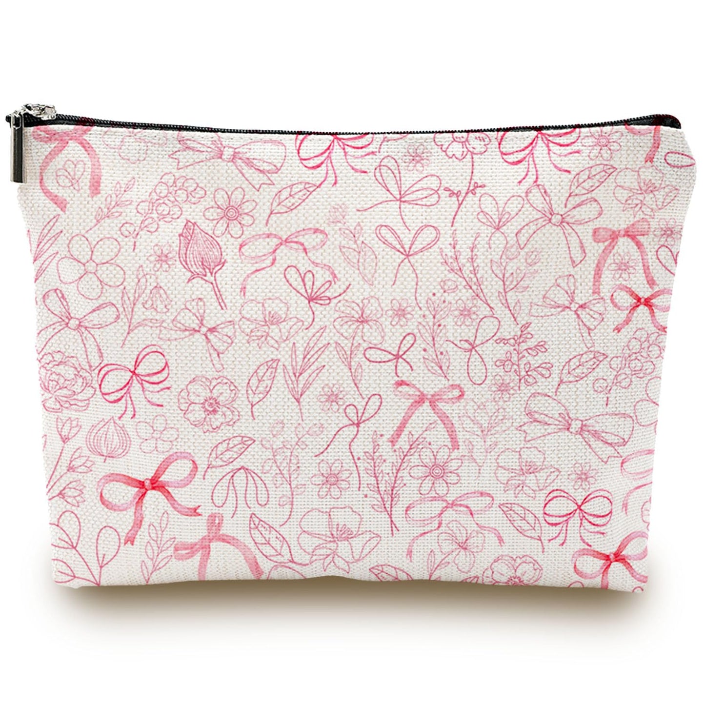 Coquette Pink Bow Makeup Bag