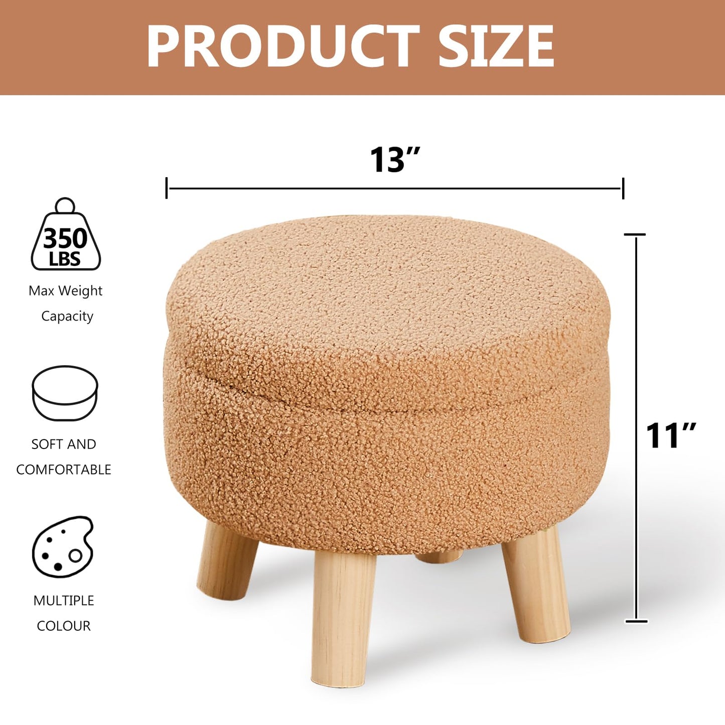 Round Footrest with Soft Padded Seat,