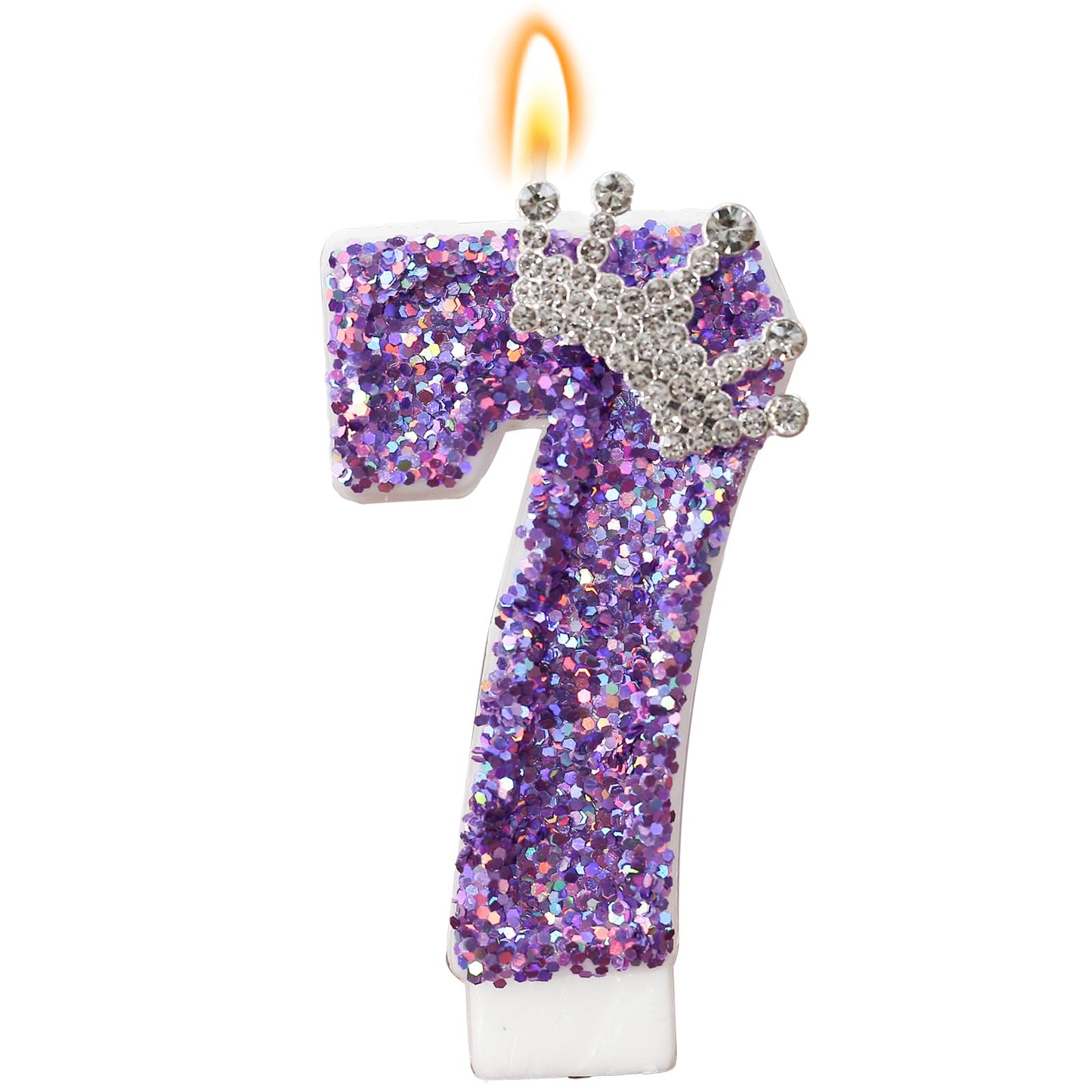 Glitter Birthday Number Candles, Crown Birthday Candles for Cake