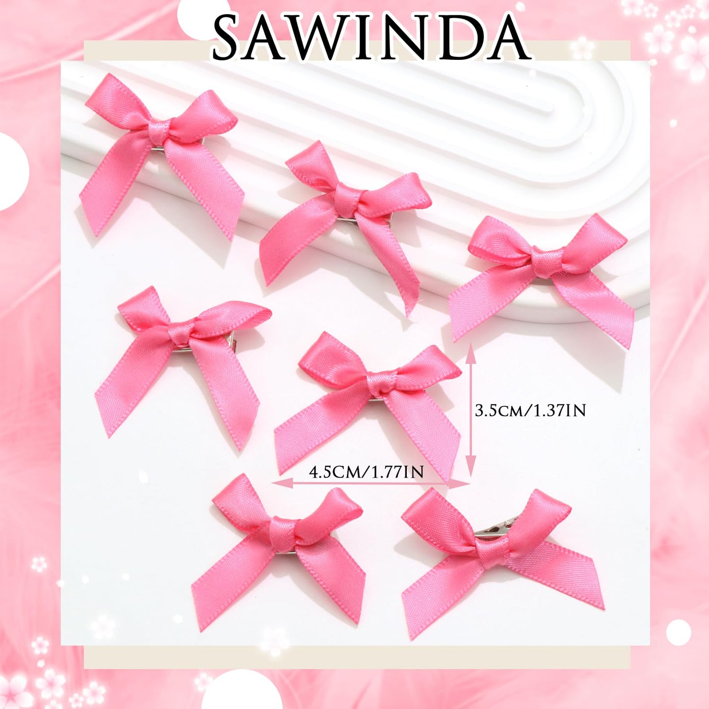 Mini 20PCS Bowknot Ribbon Barrettes - Cute Claw Clips Hair Accessories