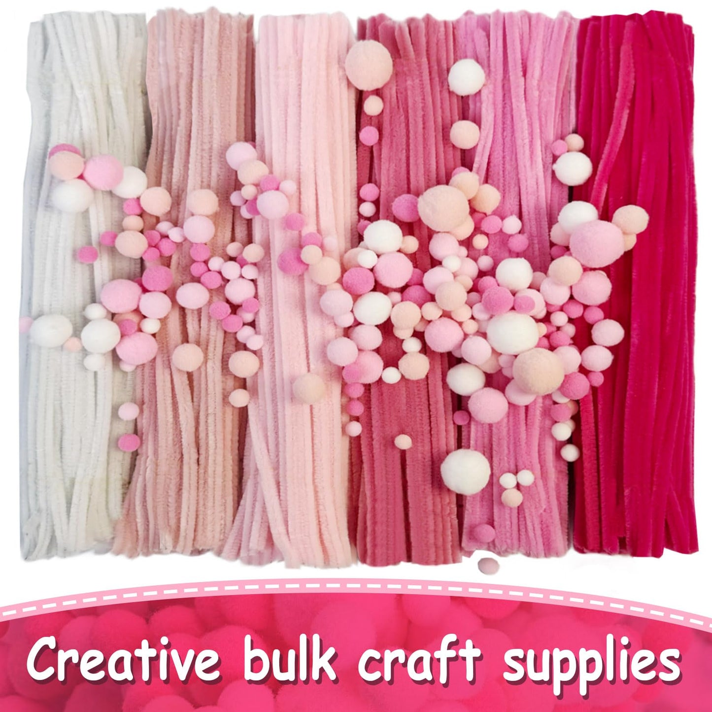 Pipe Cleaners and Pom Poms for DIY Crafts and Decorations, 900+