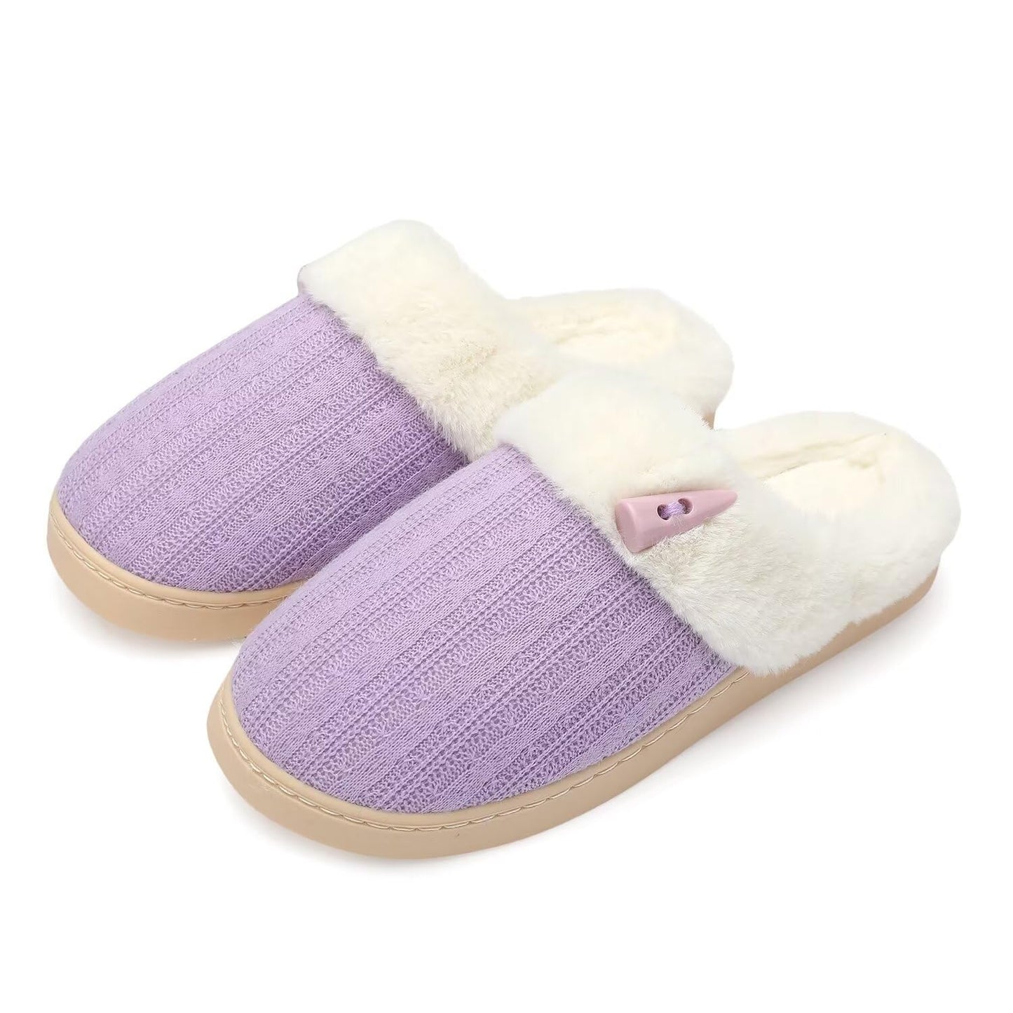 Women's Slip on Fuzzy House Slippers Memory Foam Slippers