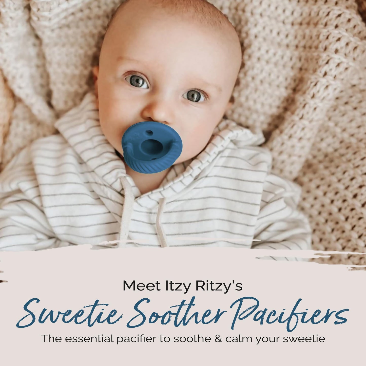 Silicone Pacifiers for Newborn - Sweetie Soother Pacifiers Feature Collapsible Handle & Two Air Holes for Added Safety