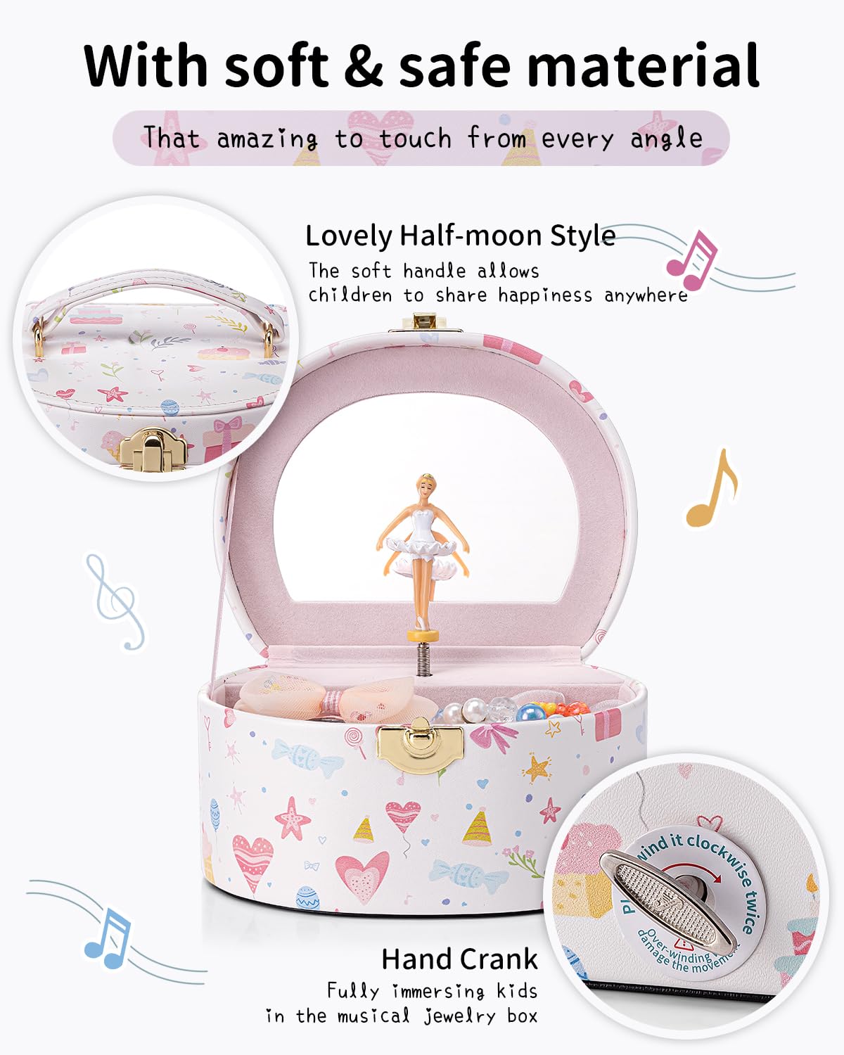 Small Musical Jewelry Box for Girls with Ballerina