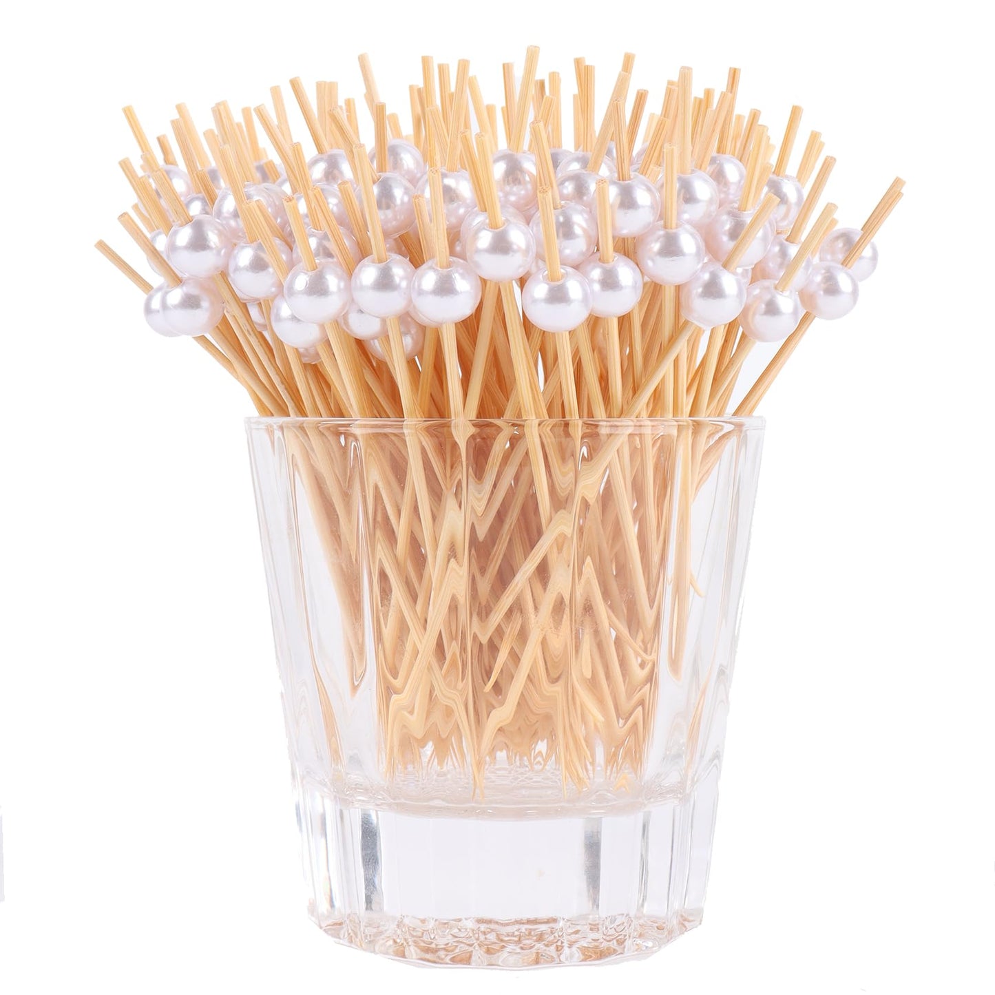 Pearl Cocktail Picks – 4.7" Bamboo Toothpicks for Appetizers, Drinks & Charcuterie 200PCS