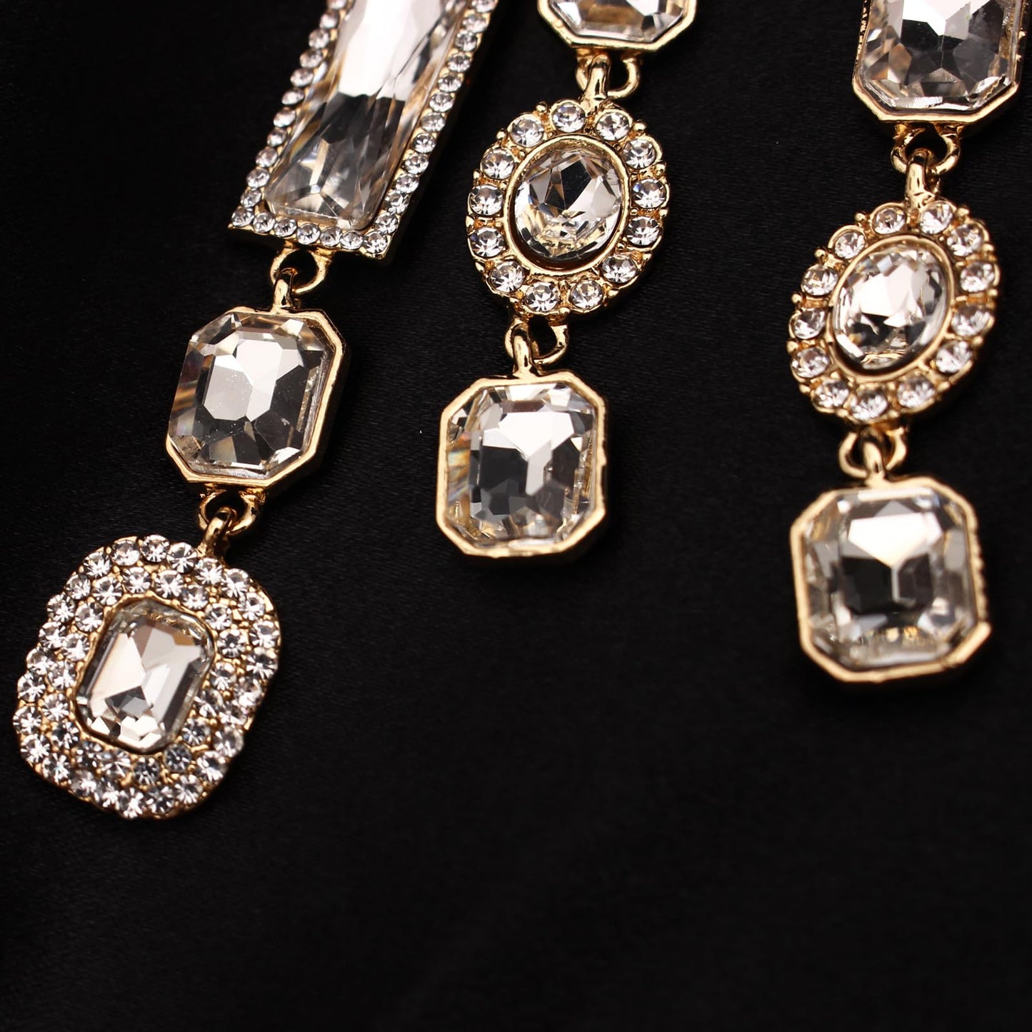 Vintage Rectangle Teardrop Chandelier Earrings