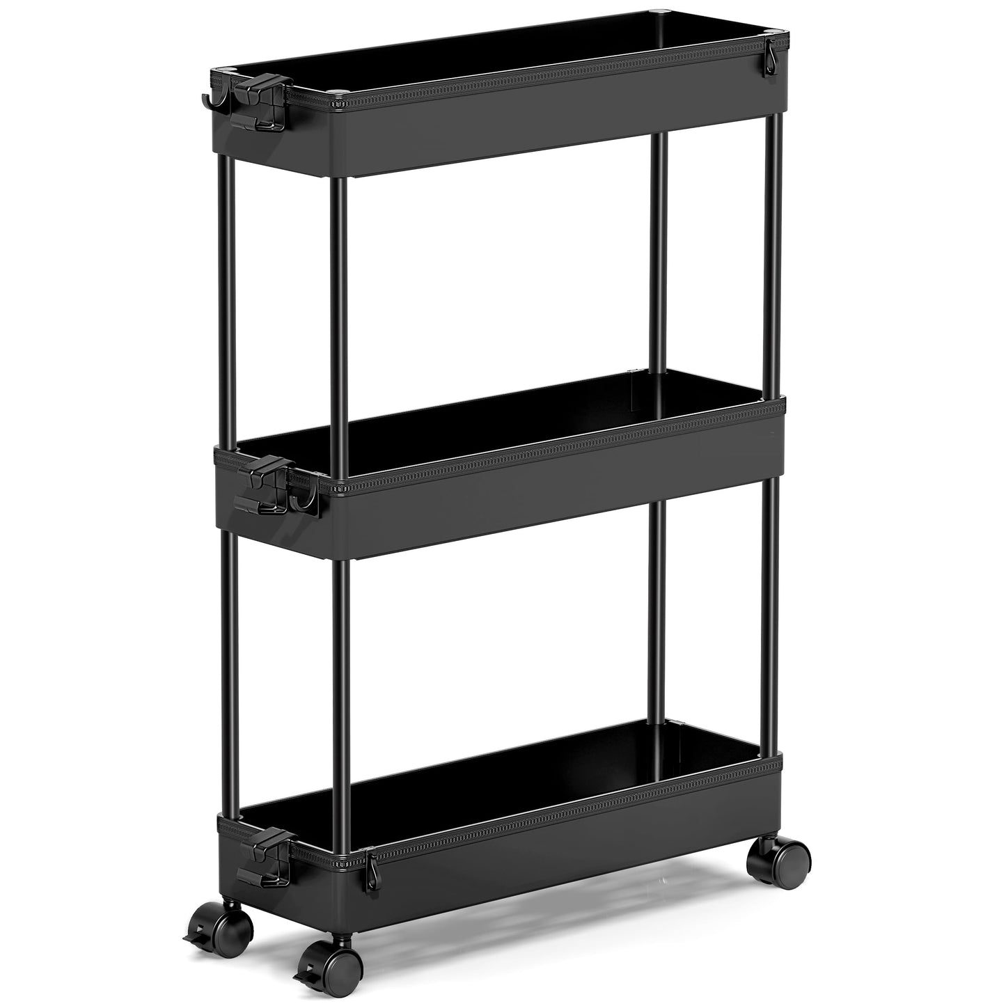 Slim Rolling Storage Cart, 3 Tier Bathroom Organizer