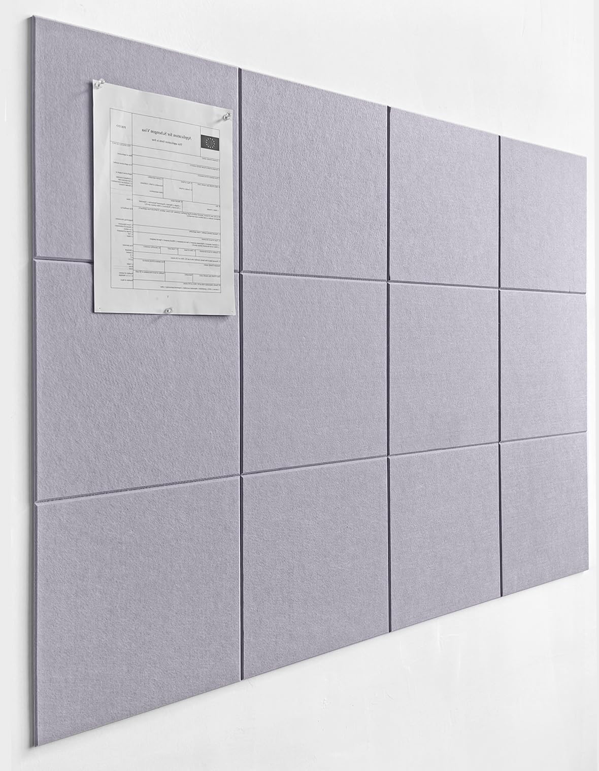 Large Cork Board Alternative - Felt Wall Tiles with Safe Removable Adhesive Tabs, Cork Wall Tiles Cork Board 47"x35" 12 Pack