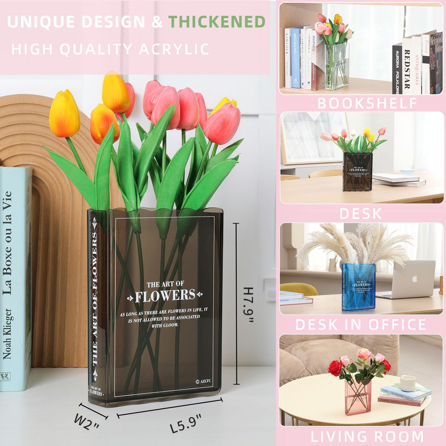 New Book-Shaped Flower Vase – Aesthetic Decor