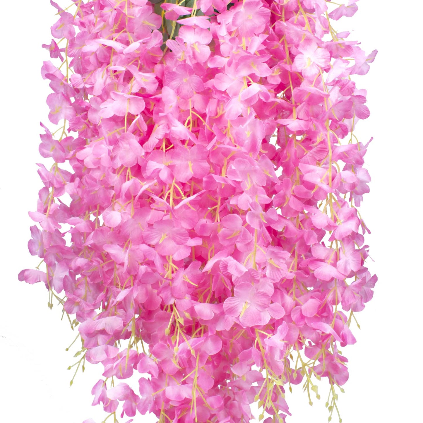 Hanging Artificial Flowers Silk Wisteria Vine Ratta Flower, 12 Pack