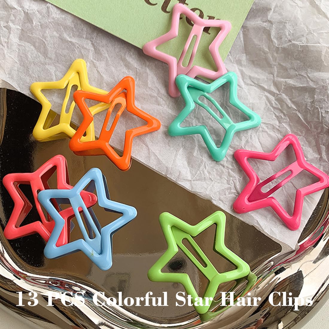 Y2K Style Star Hair Accessories - Non-Slip Metal Snap Clips