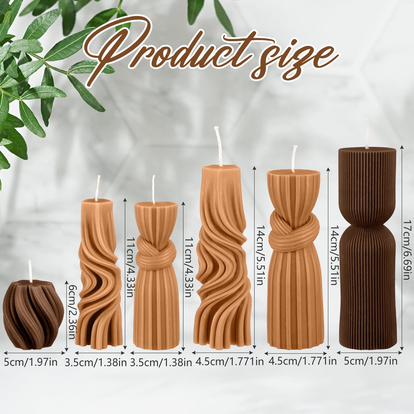 Modern Pillar Candles Ribbed Decorative Candle - Scented Ribbed Decor for Home