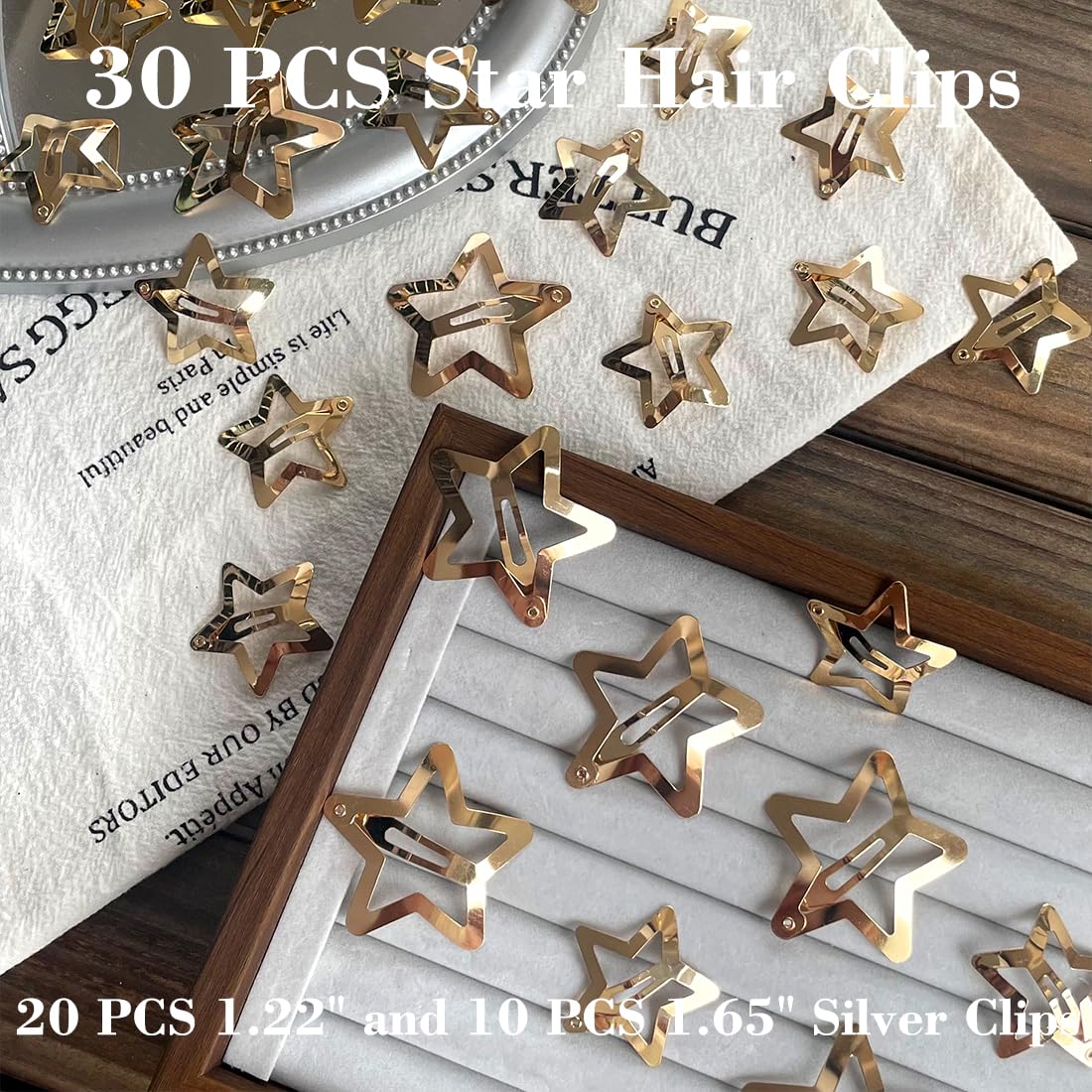 Y2K Style Star Hair Accessories - Non-Slip Metal Snap Clips