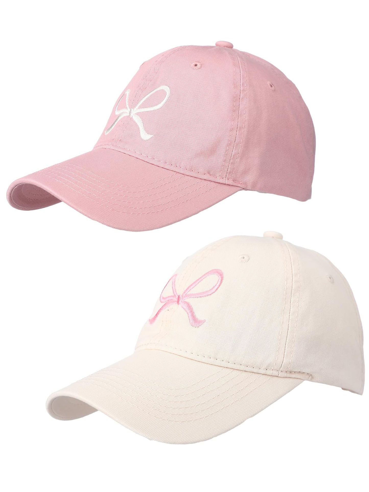 Coquette Pink Bow Baseball Caps for Women – Cute Sun Travel Sports Hats