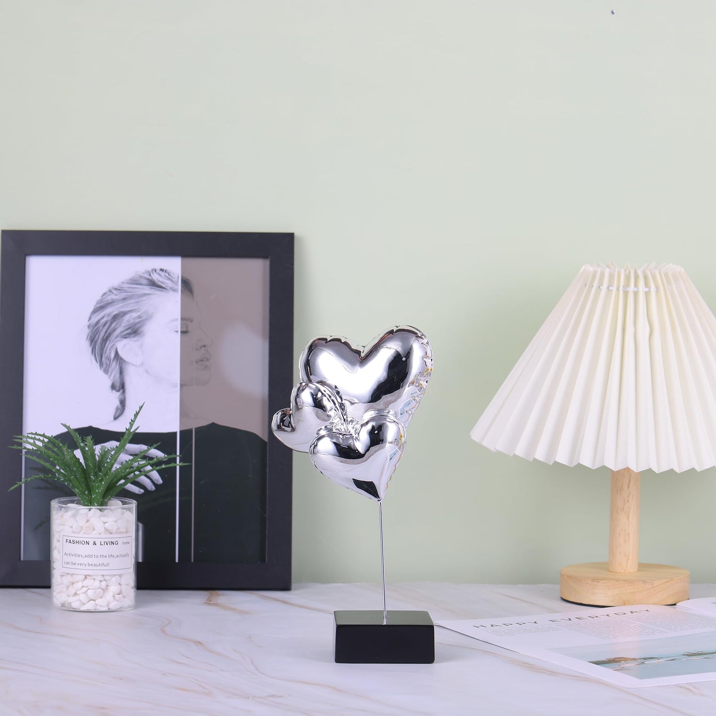 Heart Decor Love Statue Modern Figurines