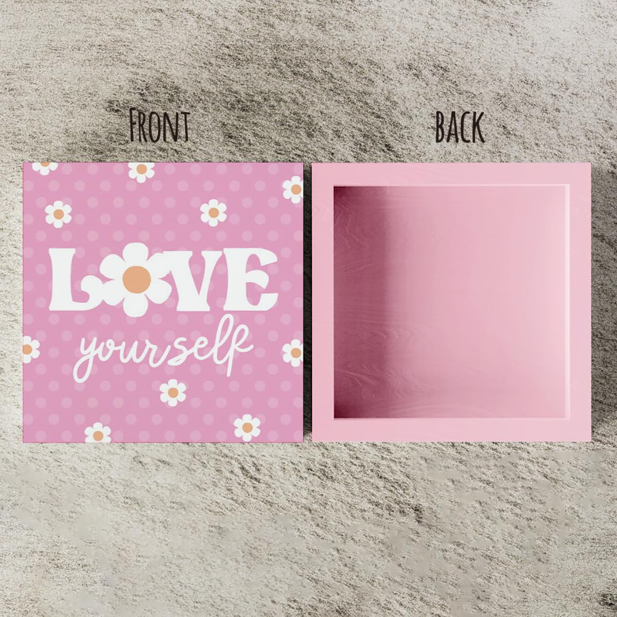 Pink Trend Wooden Block Sign Decor