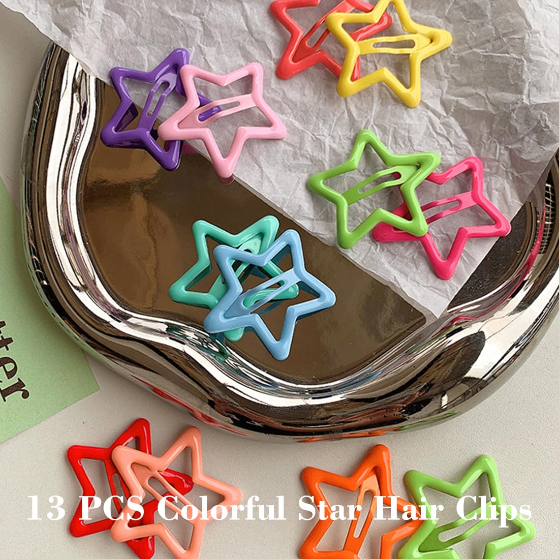 Y2K Style Star Hair Accessories - Non-Slip Metal Snap Clips