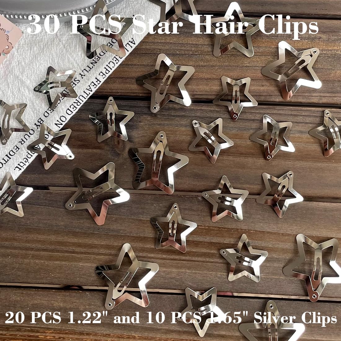 Y2K Style Star Hair Accessories - Non-Slip Metal Snap Clips