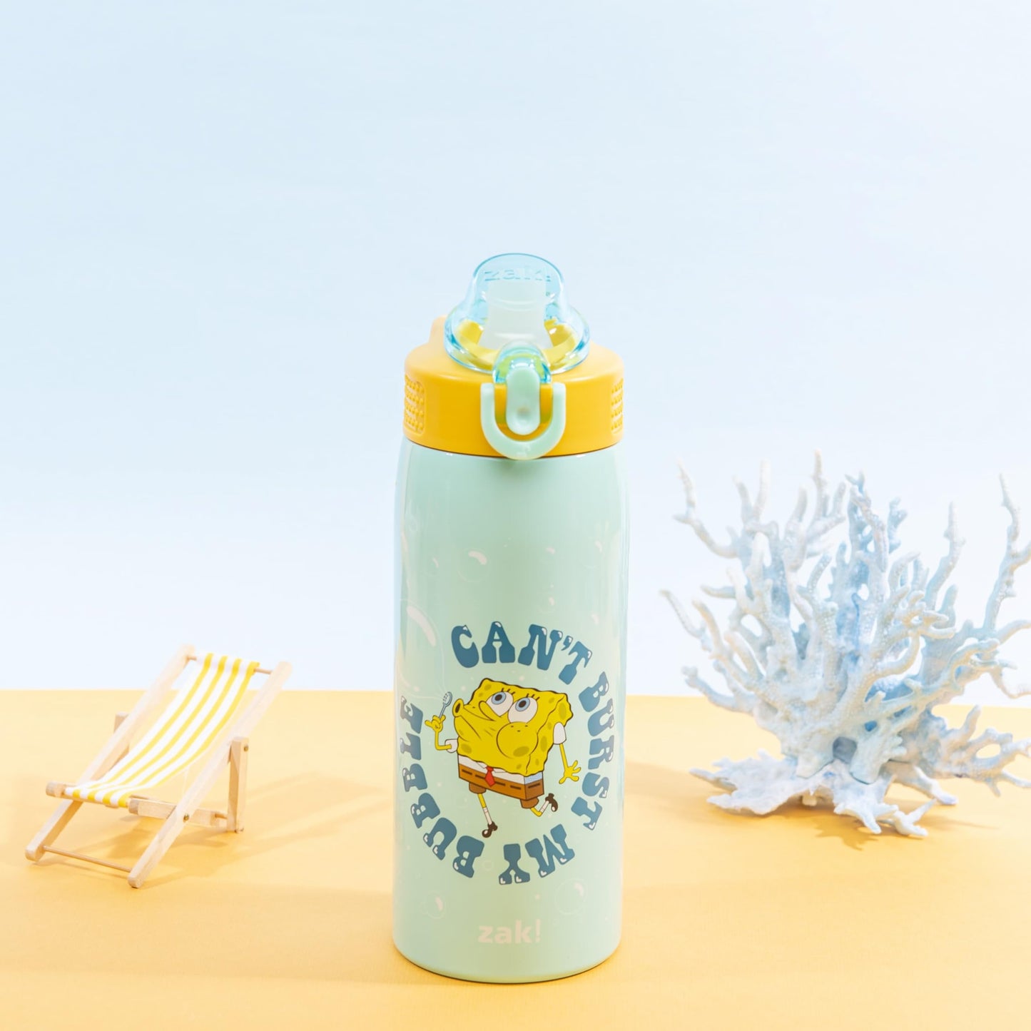 Sanrio Water Bottle, 19 oz Vacuum Insulated Stainless Steel with Locking Spout Cover, Built-In Carrying Loop, Leak-Proof Design