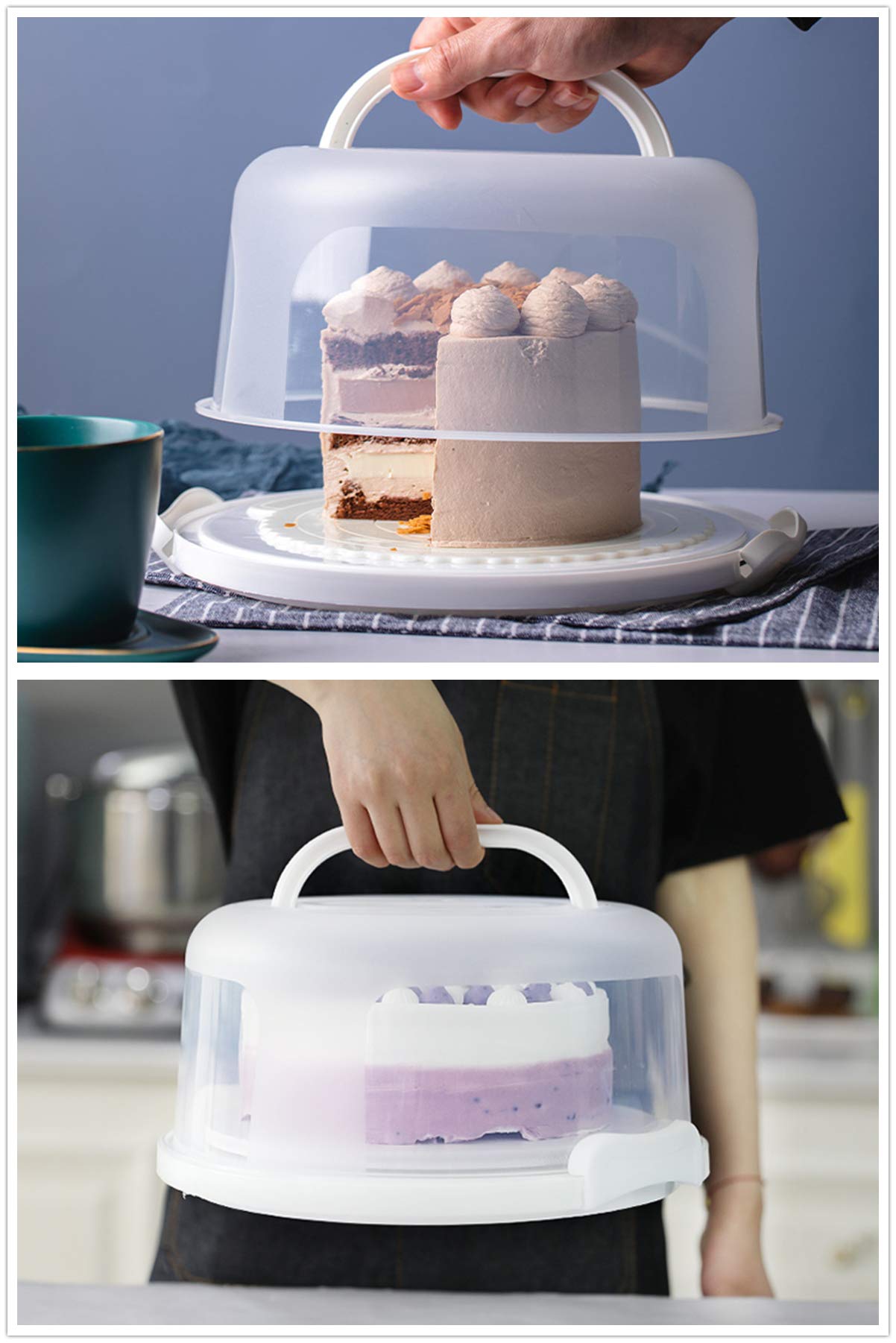 Plastic Cake Carrier with Handle 10in Cake Holder Cake Stand with Lid