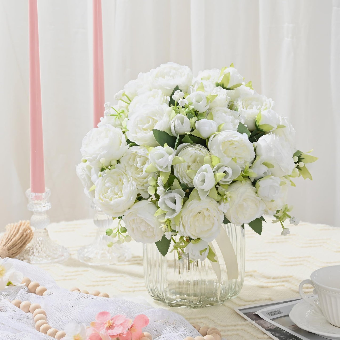 Peonies Artificial Flowers - Silk Peonies Flowers Fake Bouquet