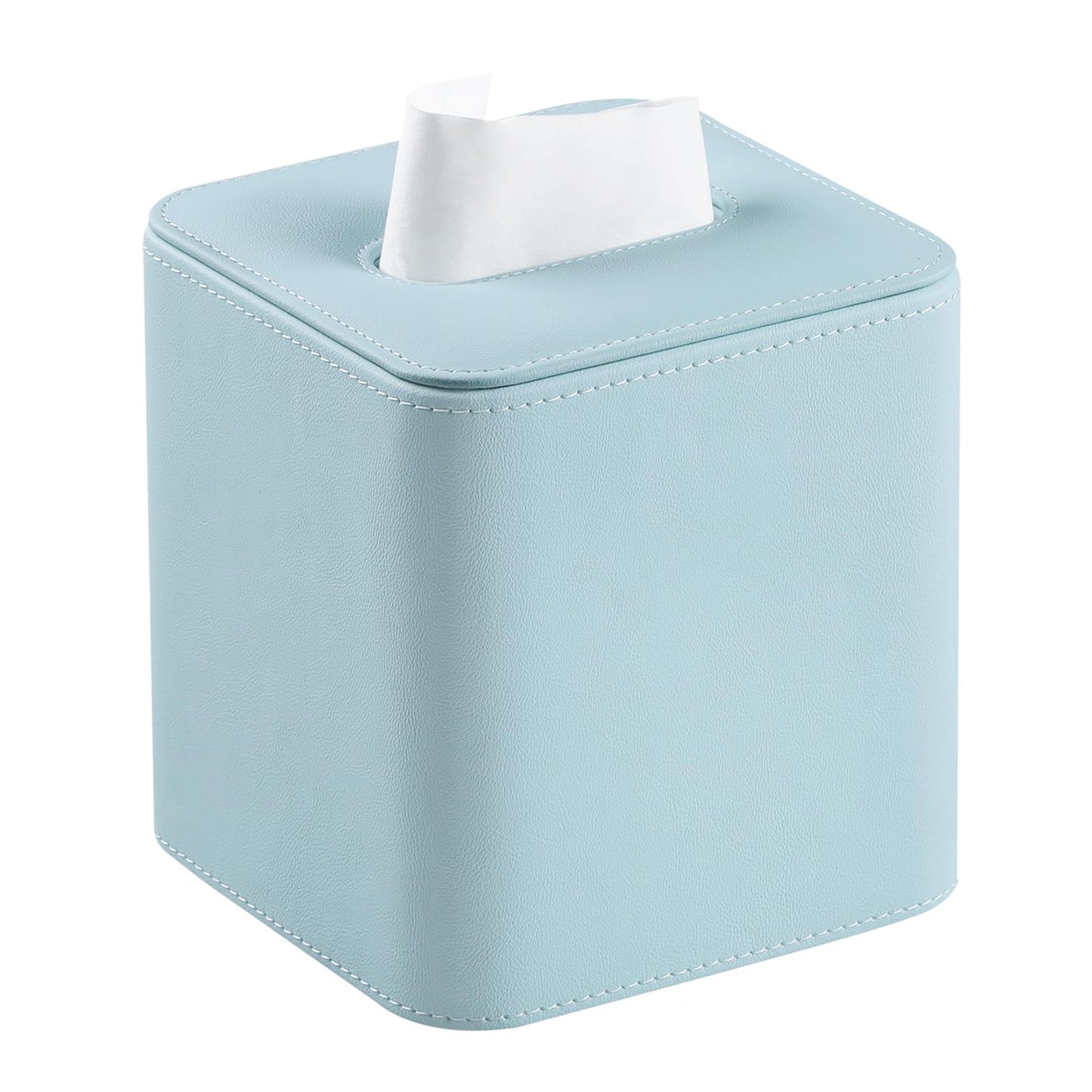 Square Tissue Box Cover with Magnetic Closure - PU Leather