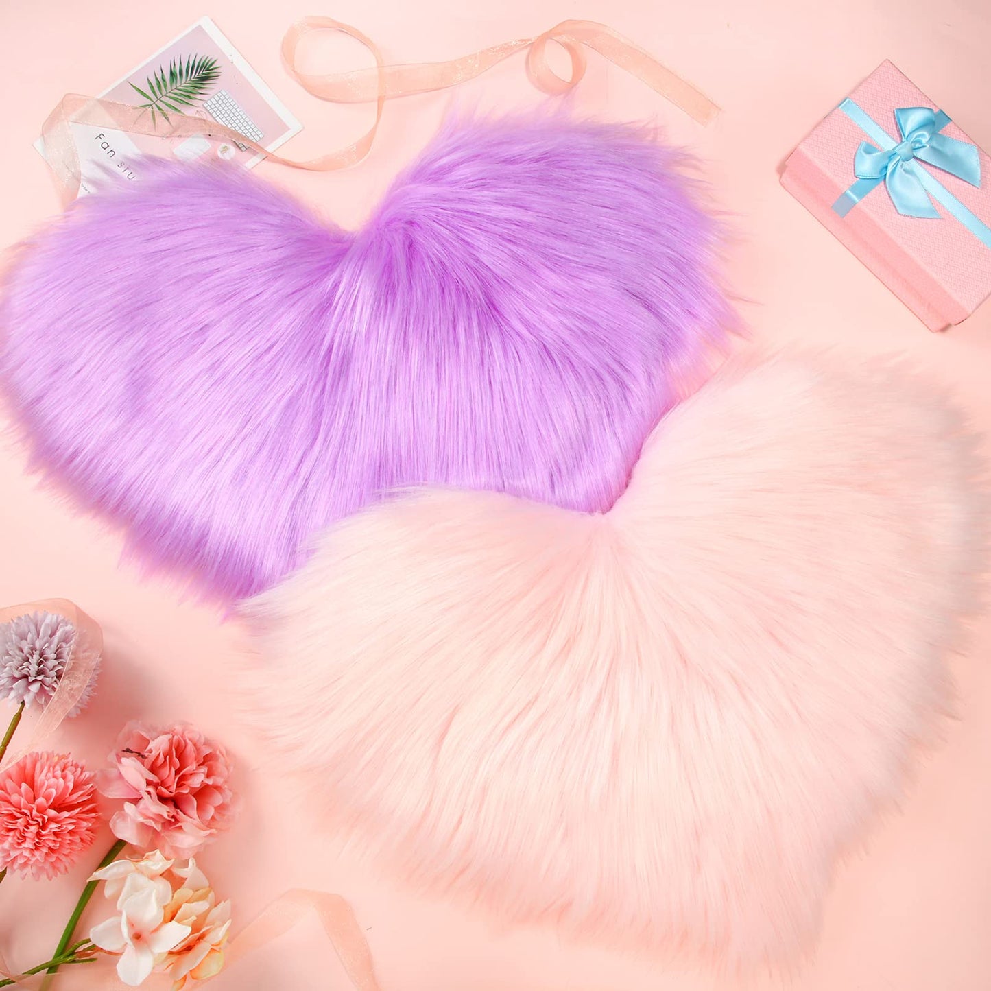 Heart Shaped Rug Faux Room Fluffy Carpe