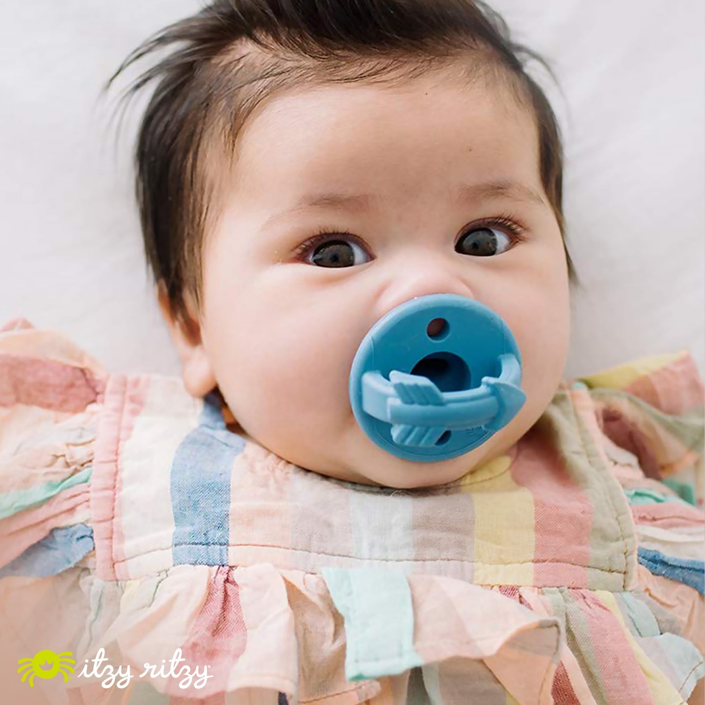 Silicone Pacifiers for Newborn - Sweetie Soother Pacifiers Feature Collapsible Handle & Two Air Holes for Added Safety