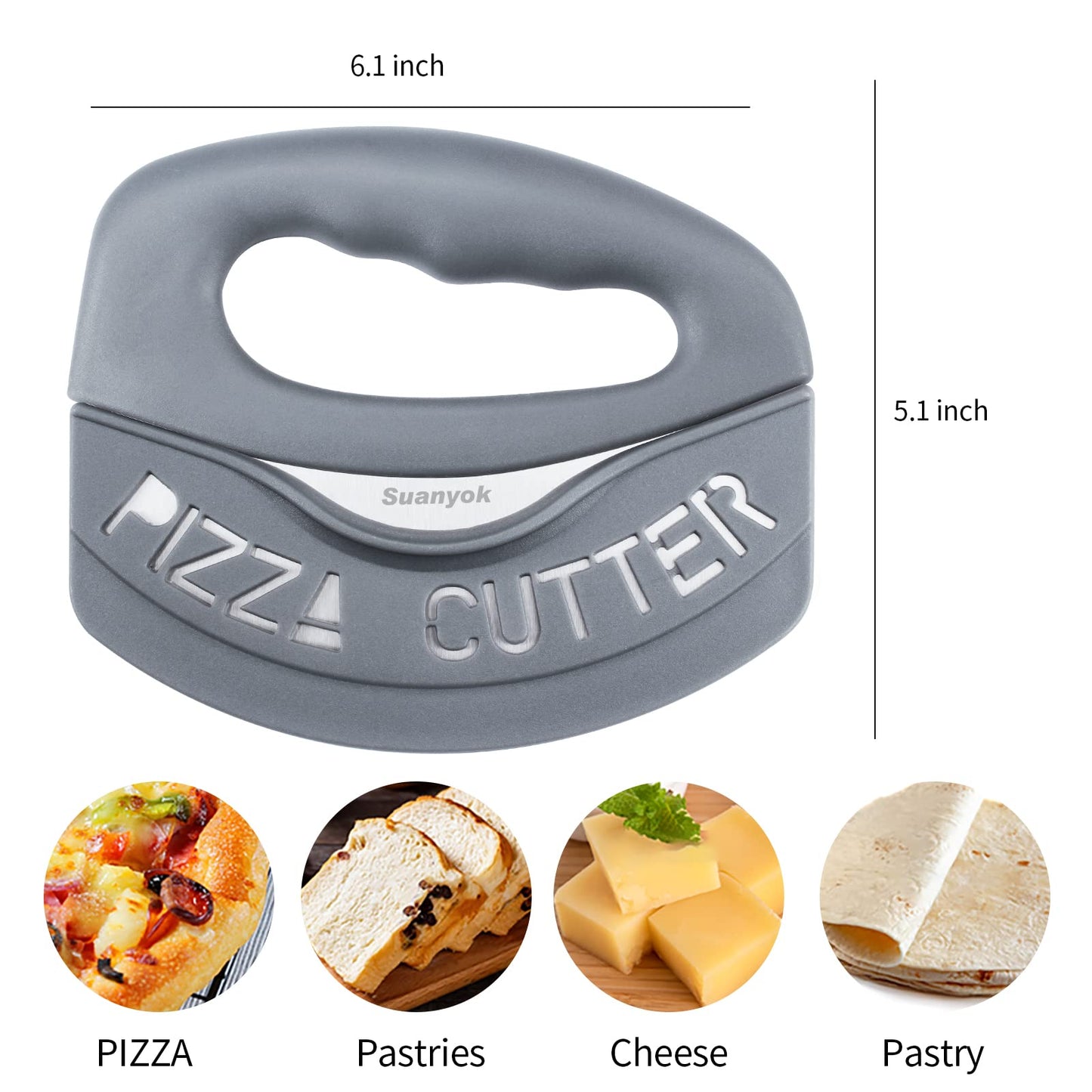 Premium Pizza Cutter Food Chopper-Super Sharp Blade Stainless Steel Pizza Cutter with Protective Sheath Multi Function Pizza Knife