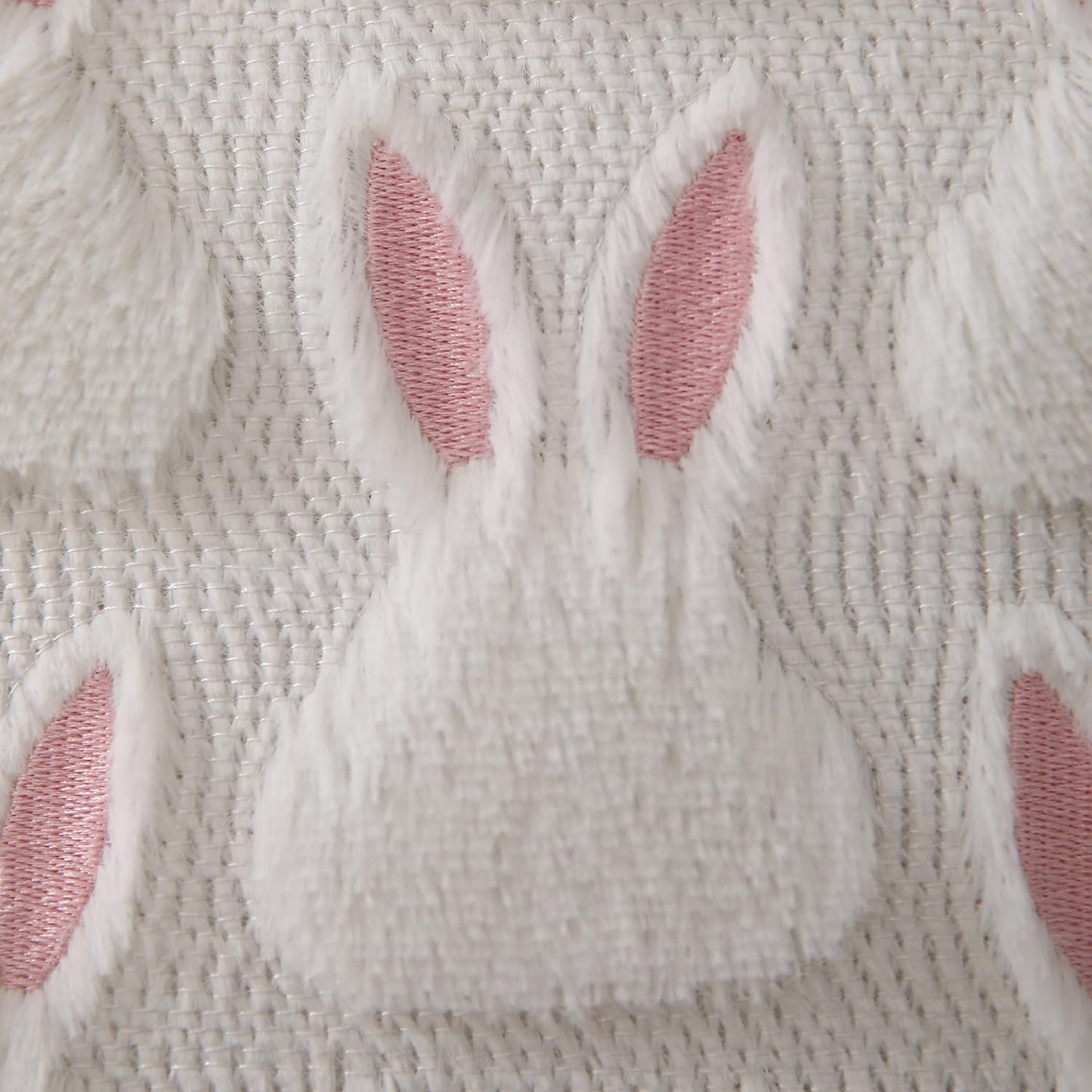 Easter Bunny Pillow Covers | Set of 2 Easter Soft Plush Faux Fur Jacquard Throw Pillows