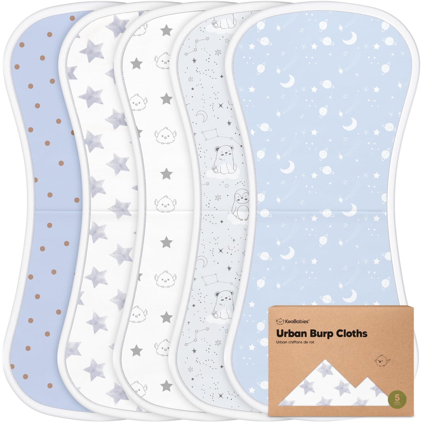 Organic Burp Cloths 5-Pack Super Absorbent Burping Cloth