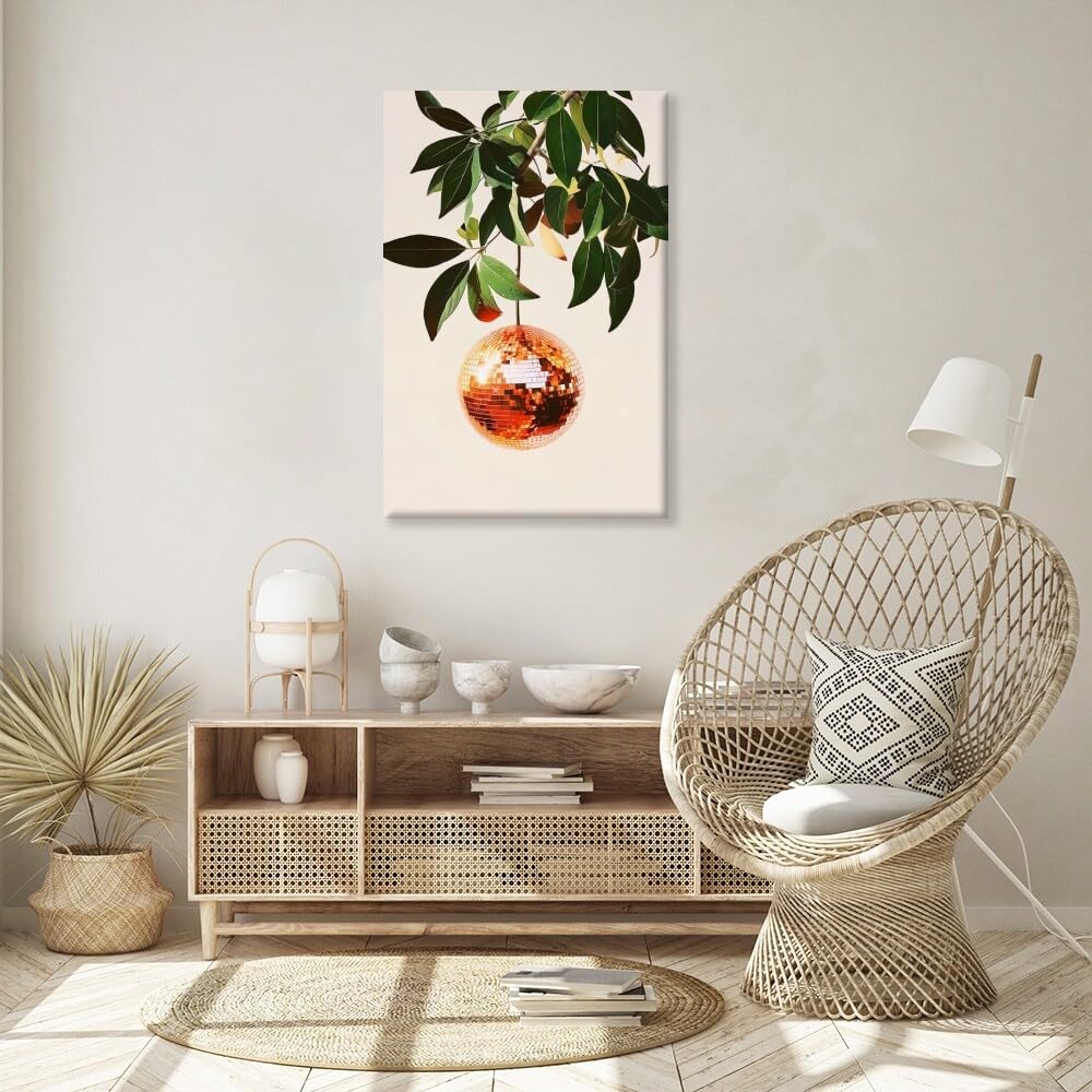 Disco Ball Fruits Canvas Print – Trendy Glam Wall Art