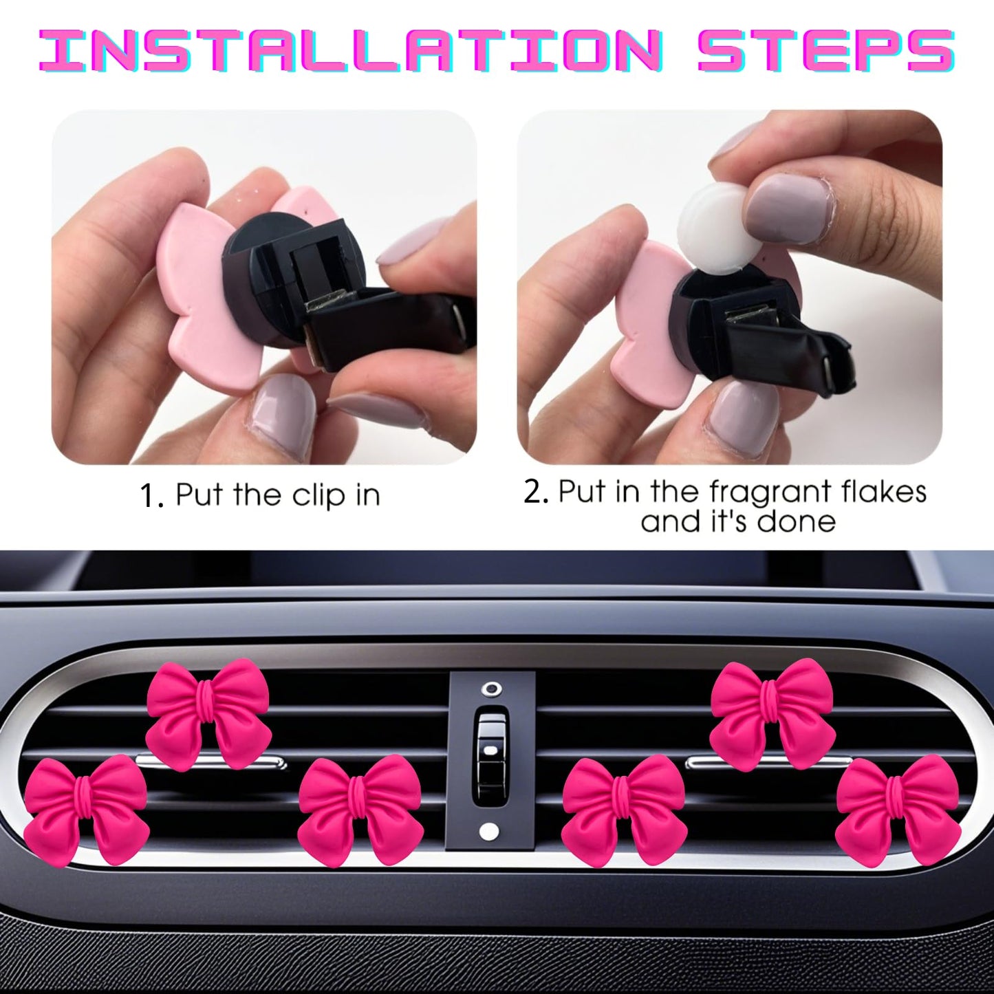 Pink Bow Car Air Freshener Coquette