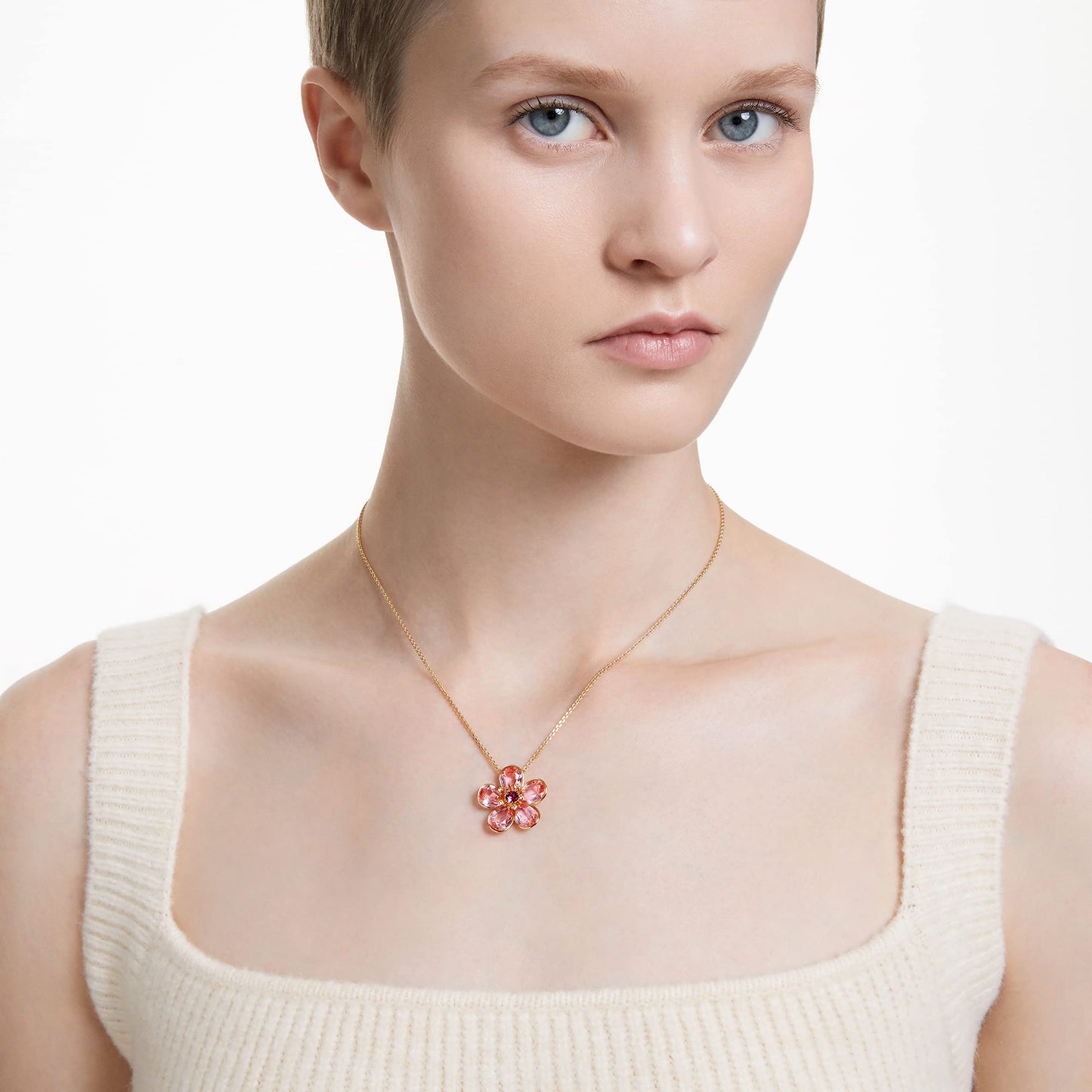 Swarovski Florere Necklace and Earrings Collection - Crystals, Gold Tone Metal Finish