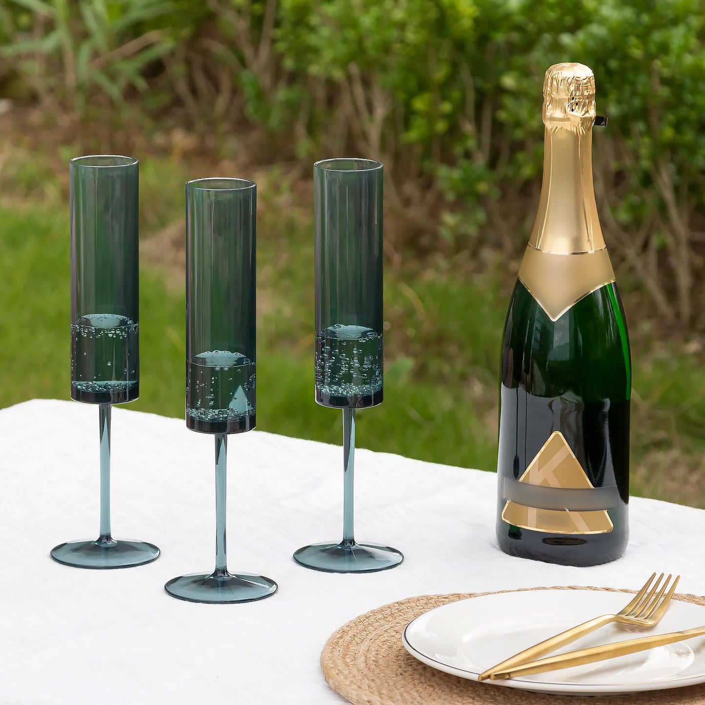 Reusable Acrylic Toasting Glasses - Stemmed Coupes Square